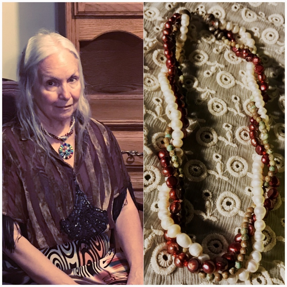 Turquoise, Pearl, Navajo Sterling-Bead Necklace